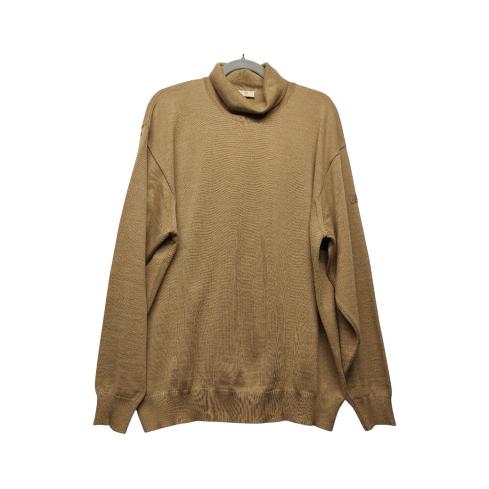 Marz Men's Virgin Wool Knit Pullover Turtle neck in tan/camel Size EU56/…